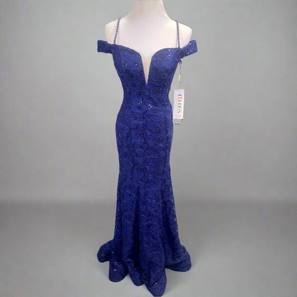 Colors cobalt beaded dress, size 2, NEW WITH TAGS! - Picture 1 of 3
